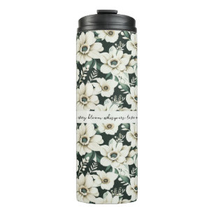 Elegant Ivory Flowers Thermal Tumbler