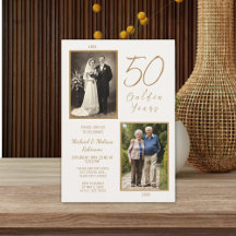 Elegant Ivory & Gold 50th Wedding Anniversary
