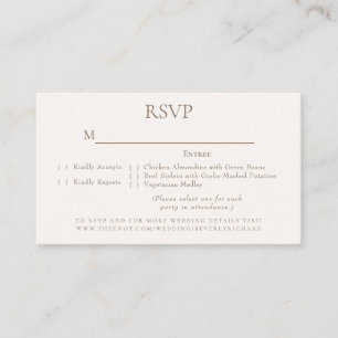 Elegant Ivory Gold Text Wedding Enclosure Card