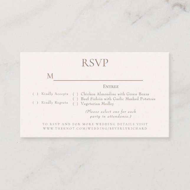 Elegant Ivory Gold Text Wedding  Enclosure Card (Front)