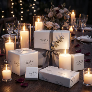 Elegant Ivory initial wedding couples Wrapping Paper