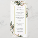 Elegant Ivory Magnolia Floral Greenery Wedding Programme<br><div class="desc">Personalise this elegant timeless wedding program with your own wording easily and quickly,  simply press the customise it button to further re-arrange and format the style and placement of the text.  Double sided. The Happy Cat Studio</div>