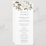 Elegant Ivory Magnolia Floral Greenery Wedding  Programme<br><div class="desc">Personalise this elegant timeless wedding program with your own wording easily and quickly,  simply press the customise it button to further re-arrange and format the style and placement of the text.  Double sided. The Happy Cat Studio</div>