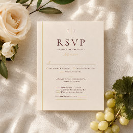 Elegant Ivory Meal Selection Wedding RSVP Card