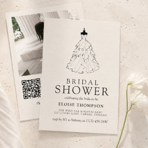 Elegant Ivory Minimalist Bridal Shower Invitation