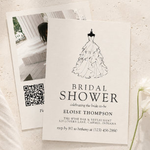 Elegant Ivory Minimalist Bridal Shower Invitation