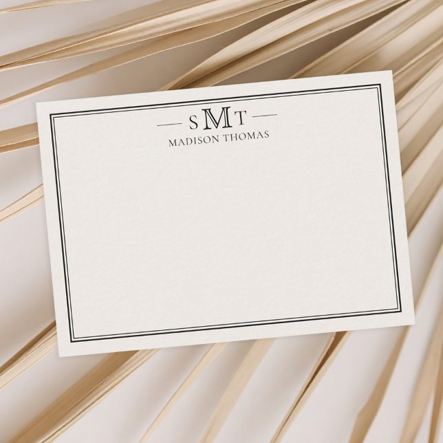 Elegant Ivory Minimalist Three Letter Monogram Card (Creator Uploaded)