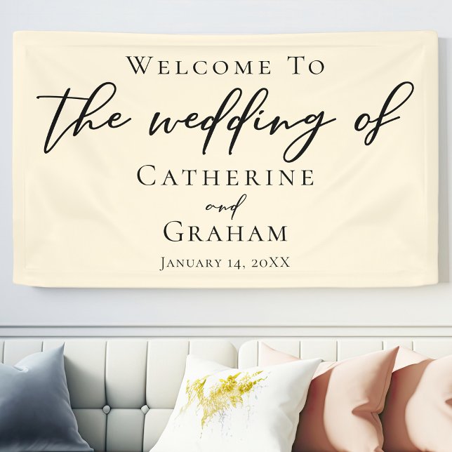 Elegant Ivory Minimalist Typography Wedding Banner (Creator Uploaded)