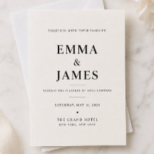 Elegant Ivory Minimalist Wedding Invitation