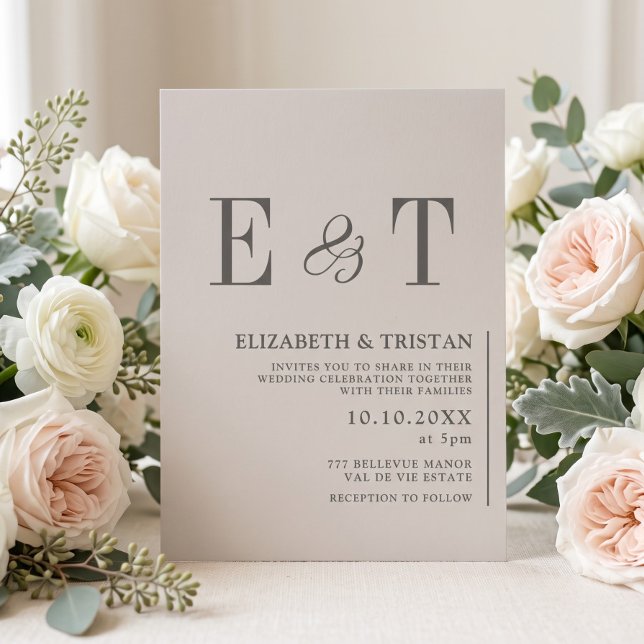 Elegant Ivory Minimalist Wedding  Invitation (Creator Uploaded)