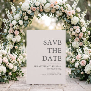 Elegant Ivory Minimalist Wedding Save The Date