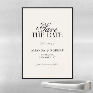 Elegant Ivory Old Money Wedding Save the Date Magnetic Invitation