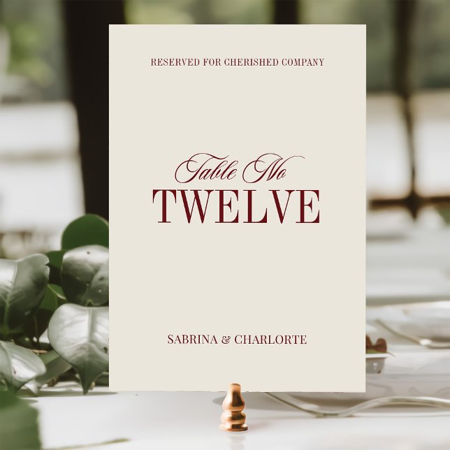 Elegant Ivory Old Money Wedding Table Number (Creator Uploaded)