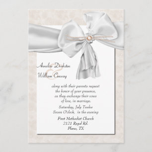 Elegant Ivory Pearl Wedding Invitation
