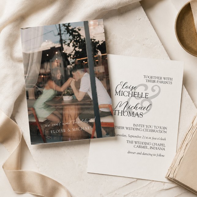 Elegant Ivory Photo Formal Wedding Invitation (Elegant Ivory Photo Formal Wedding Invitation)
