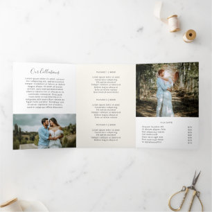 Elegant Ivory Photo Photography Trifold Brochure