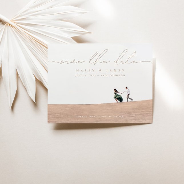Elegant Ivory Photo Wedding Save The Date Card (Elegant Ivory Photo Wedding Save The Date Card )
