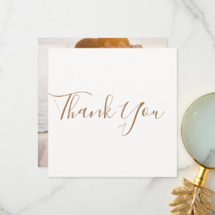 Elegant Ivory Photo Wedding Thank You Card