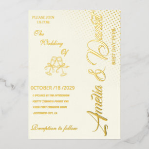 Elegant Ivory & Real Gold Foil wedding