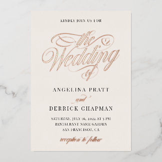 Elegant Ivory Rose Script Wedding Details