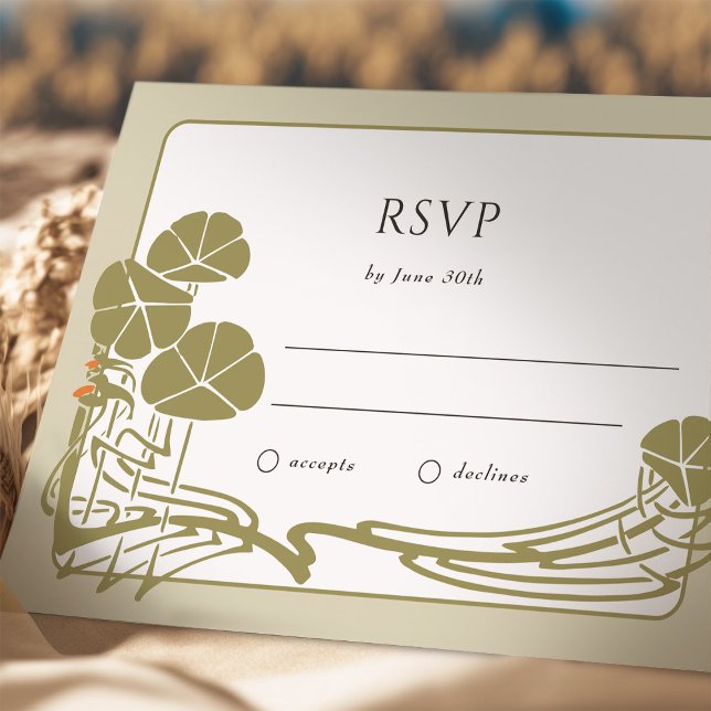 Elegant Ivory Sage and Gold RSVP Card (Creator Uploaded)