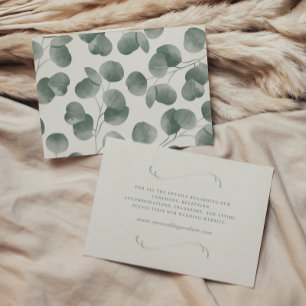 Elegant Ivory & Sage Fall Botanical Wedding Detail Enclosure Card
