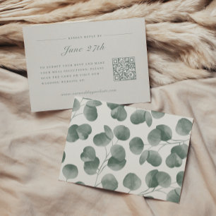 Elegant Ivory & Sage Fall Botanical Wedding RSVP Card