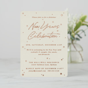 Elegant Ivory Scattered Stars New Year Party