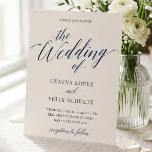 Elegant Ivory Script Wedding Details Invitation