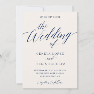 Elegant Ivory Script Wedding Details Invitation