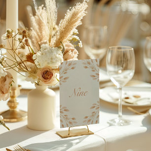 Elegant Ivory & Terracotta Botanical Table Numbers