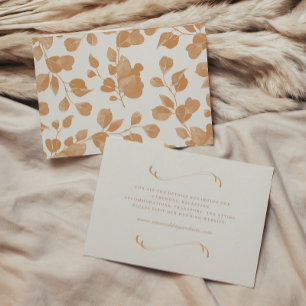 Elegant Ivory & Terracotta Fall Botanical Wedding Enclosure Card
