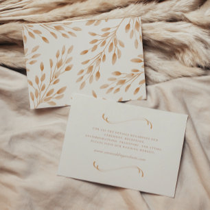 Elegant Ivory & Terracotta Fall Botanical Wedding Enclosure Card