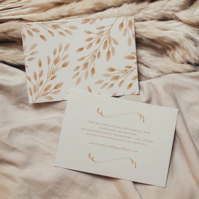 Elegant Ivory & Terracotta Fall Botanical Wedding Enclosure Card (Creator Uploaded)