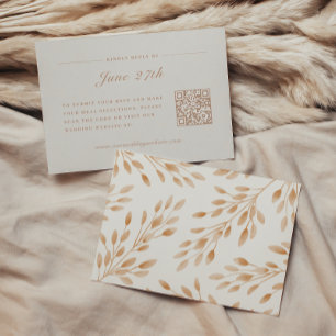 Elegant Ivory & Terracotta Fall Botanical Wedding RSVP Card