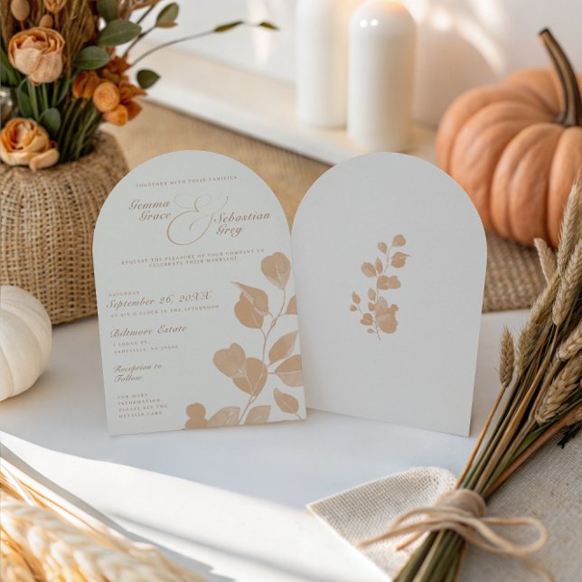 Elegant Ivory & Terracotta Fall Wedding Arch Invitation (Creator Uploaded)