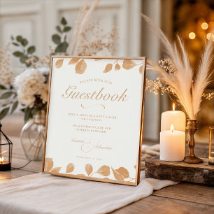 Elegant Ivory & Terracotta Wedding Guestbook Print