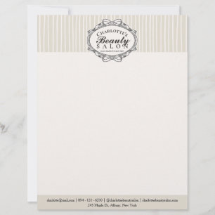 Elegant Ivory Vintage Frame Beauty Salon Custom Letterhead