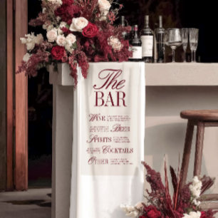 Elegant Ivory Wedding Bar Menu Reception Decor Banner