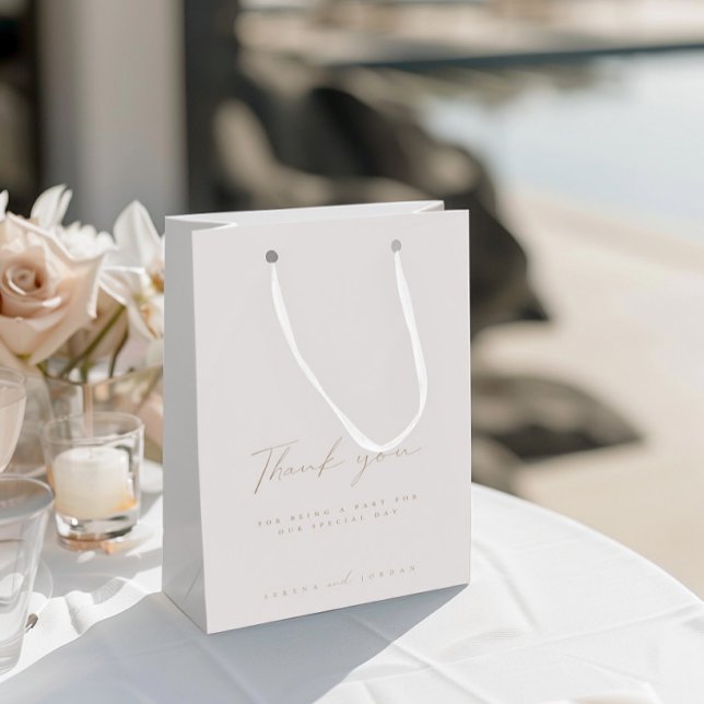 Elegant Ivory Wedding Guest Thank You  Medium Gift Bag (Elegant Ivory Wedding Guest Thank You Medium Gift Bag)
