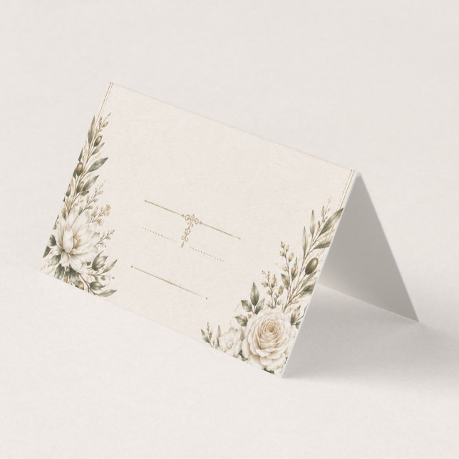 Elegant Ivory Wedding Invitation with Champagne  (Front)