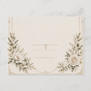 Elegant Ivory Wedding Invitation with Champagne 