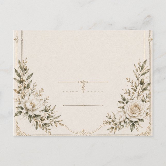 Elegant Ivory Wedding Invitation with Champagne  (Front)