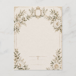 Elegant Ivory Wedding Invitation with Champagne 