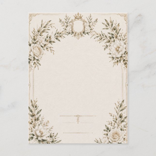 Elegant Ivory Wedding Invitation with Champagne  (Front)