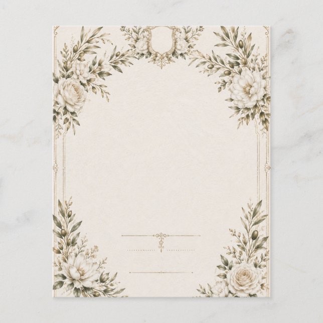 Elegant Ivory Wedding Invitation with Champagne  Flyer (Front)