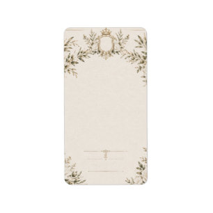 Elegant Ivory Wedding Invitation with Champagne Label