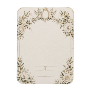 Elegant Ivory Wedding Invitation with Champagne  Magnet