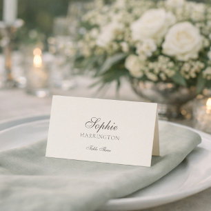 Elegant Ivory Wedding Place Card 