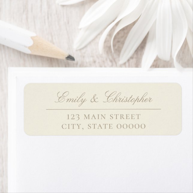 Elegant Ivory Wedding Return Address Label (Insitu)